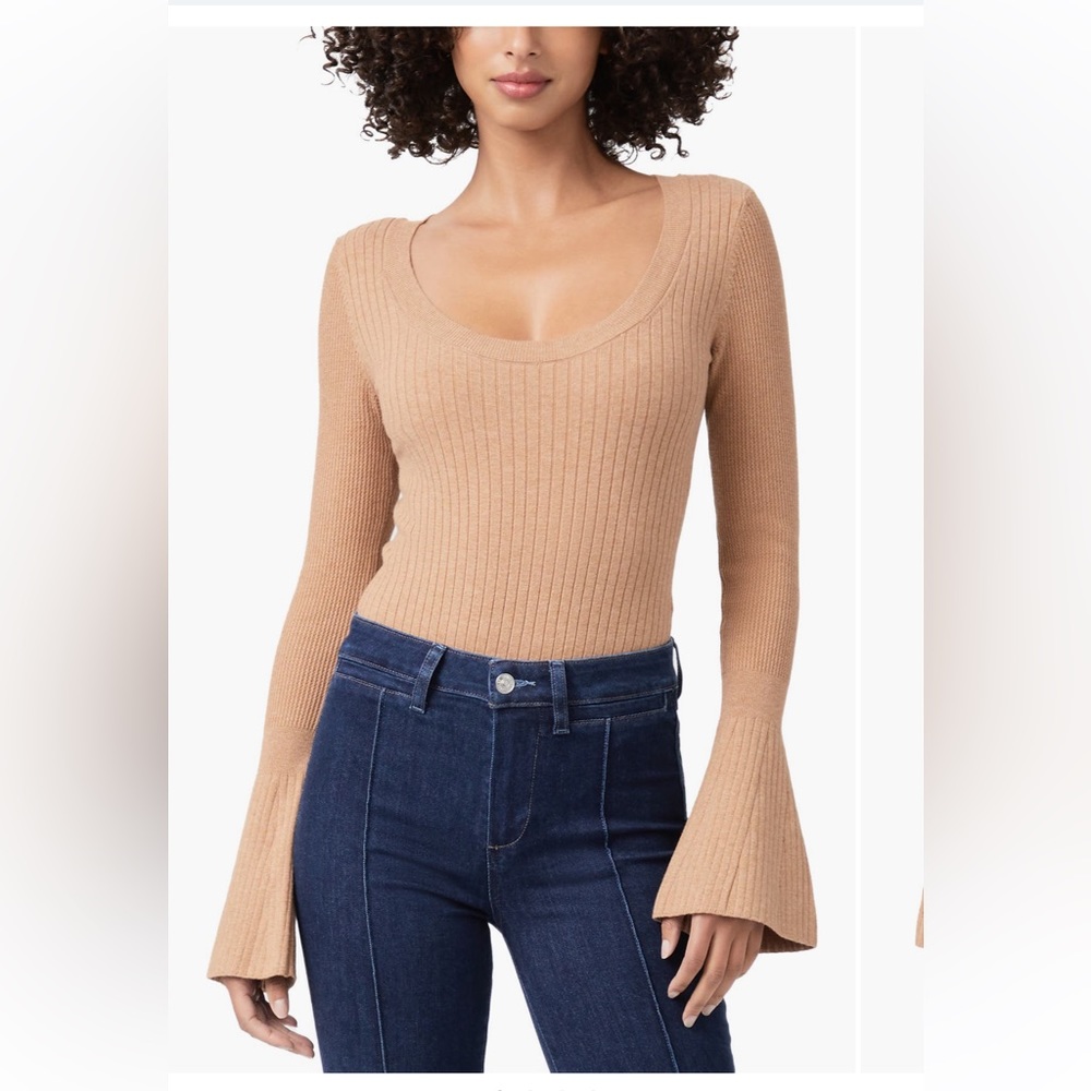 PAIGE Mimi Bell Sleeve Cotton Blend Bodysuit